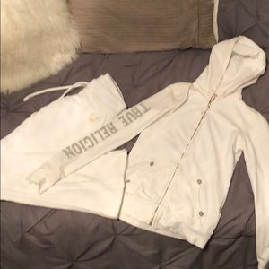 True Religion Cream Sweatsuit
